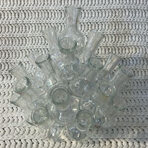 Vintage 2 Piece Glass Beaker Plant Propagation Station 25 Bud Vases Test Tubes